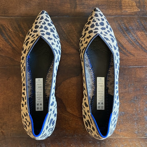 Rothy’s The Point Leopard Pointed Flats Size 8.5 - Picture 4 of 10